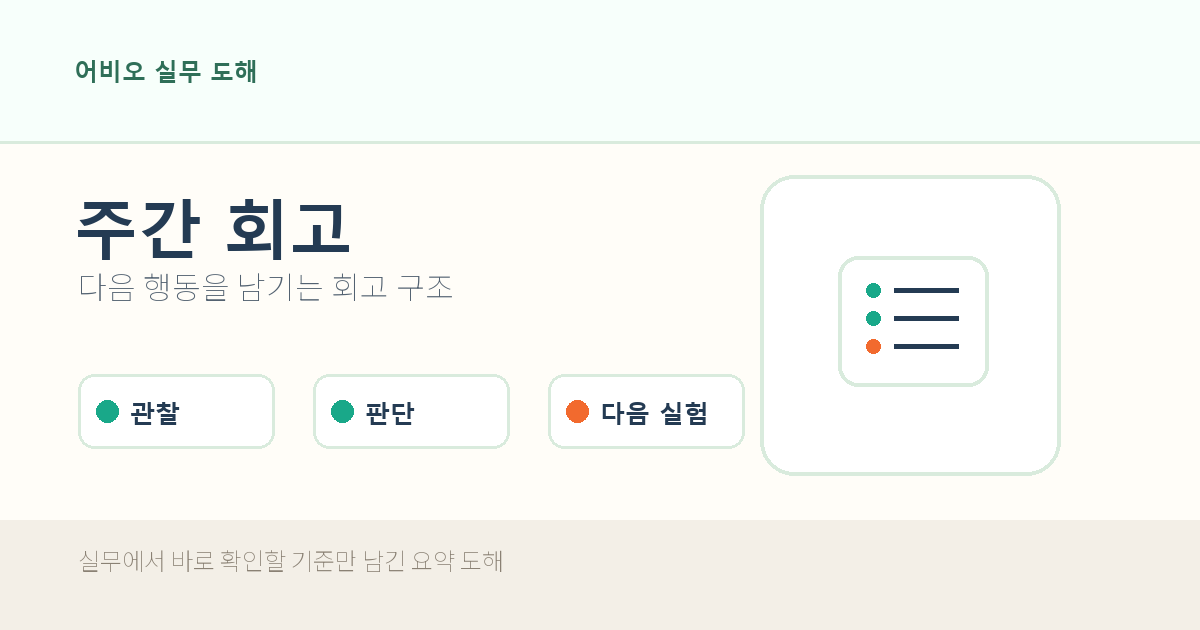 초기 팀의 주간 회고는 무엇을 남겨야 할까